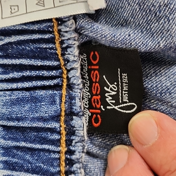 JMS classic medium dark wash pull on elastic back denim jeans Size 1X 16W - Picture 3 of 7